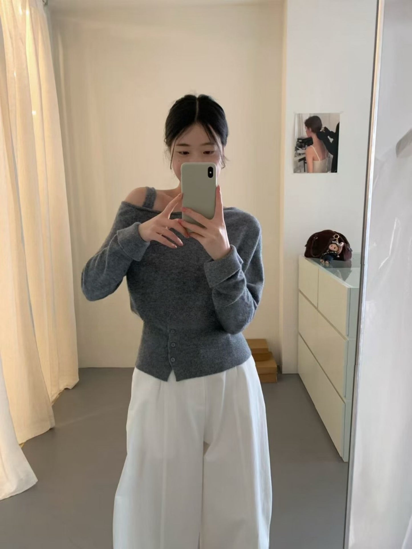 Kelly Designs Off Shoulder Gray Top (Instock)