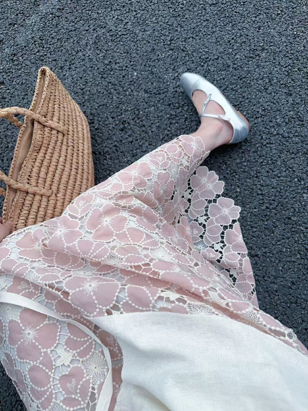 Kelly Designs Flowers Skirt & White U Neck Top (Instock)