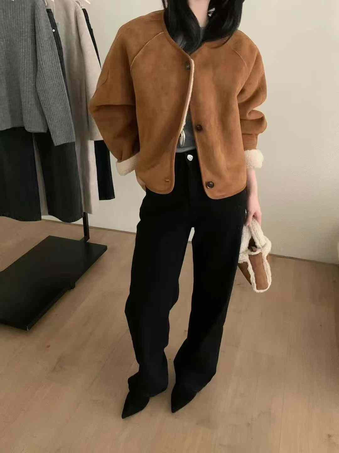 Kelly Designs Shearling Brown Jacket (Instock)