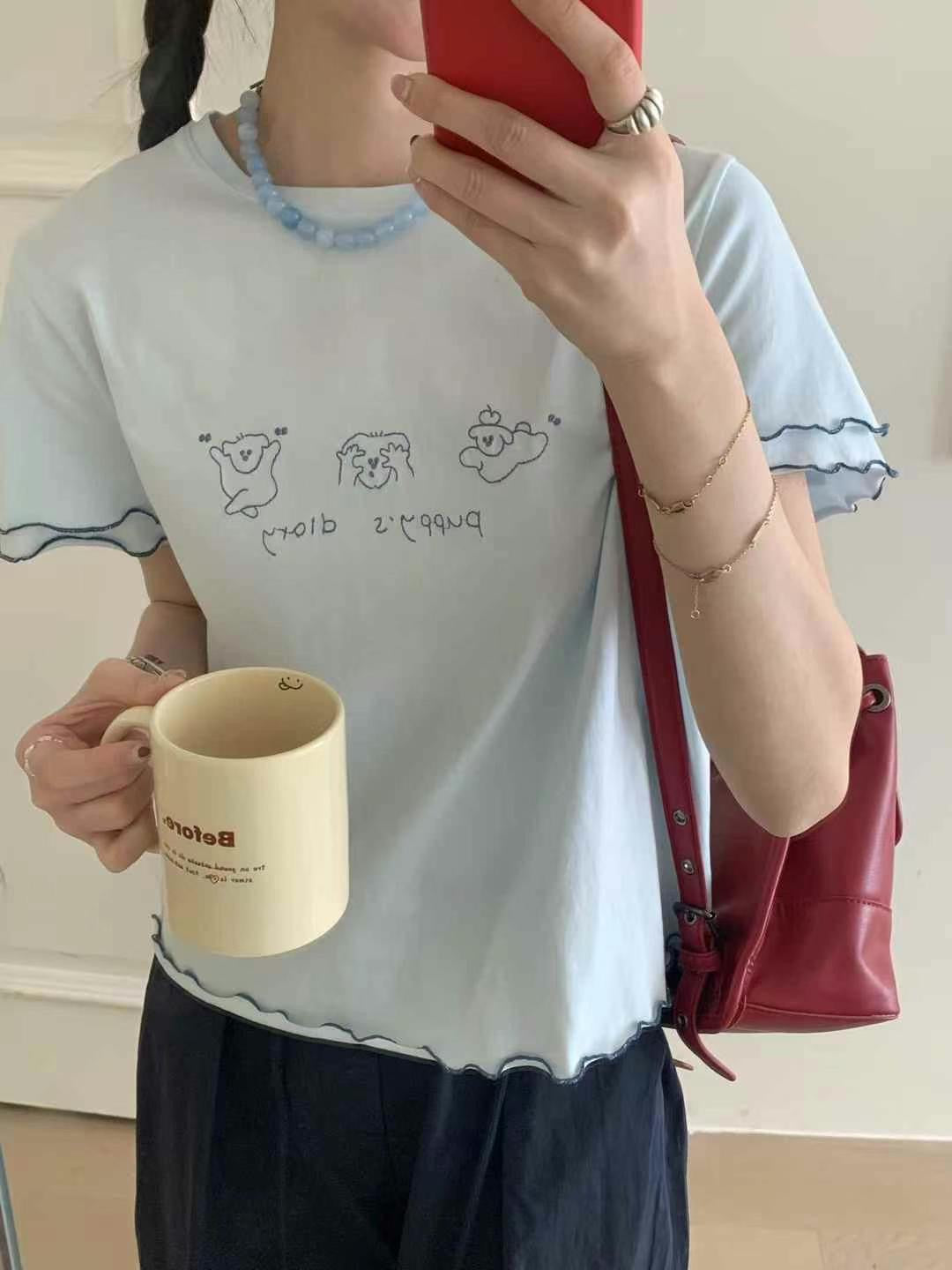 Kelly Designs Puppies Blue Tshirt (Instock)