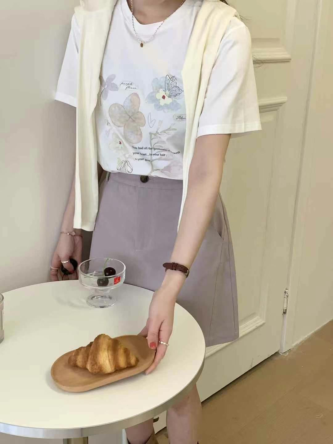 Kelly Designs Flowers White Tshirt (Instock)