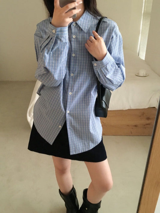 Kelly Designs Plaid Blue Shirt (Instock)