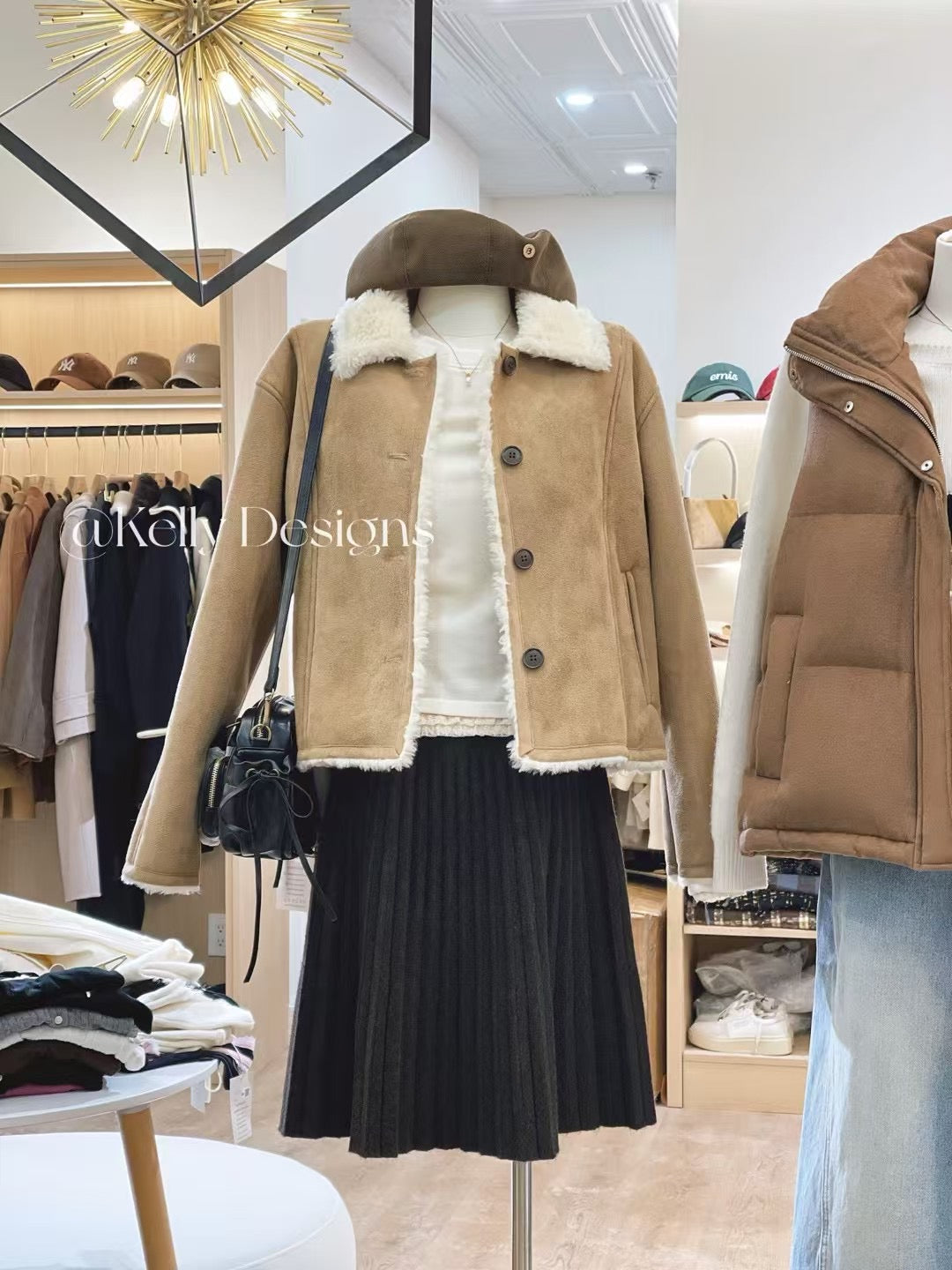Korean APM Collection Shearling Brown Coat (Instock)