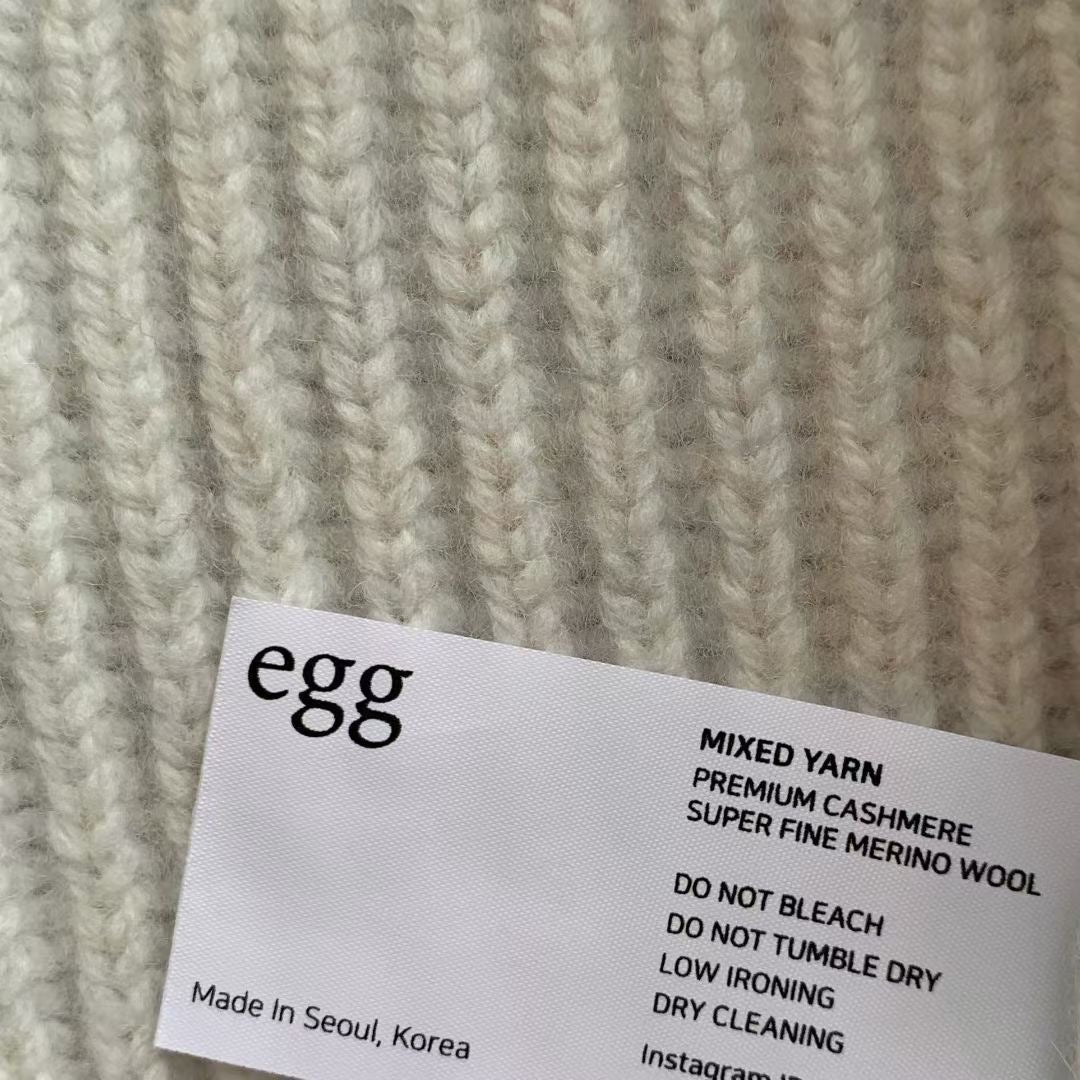 Korean APM Collection EGG PREMIUM CASHMERE SUPER FINE MERINO WOOL Zip Up Yellow Cardigan (Instock)