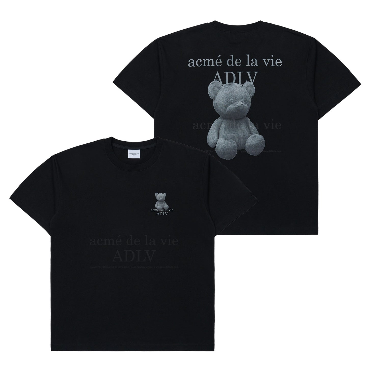 ADLV FUZZY BEAR SHORT SLEEVE T-SHIRT BLACK(Instock)