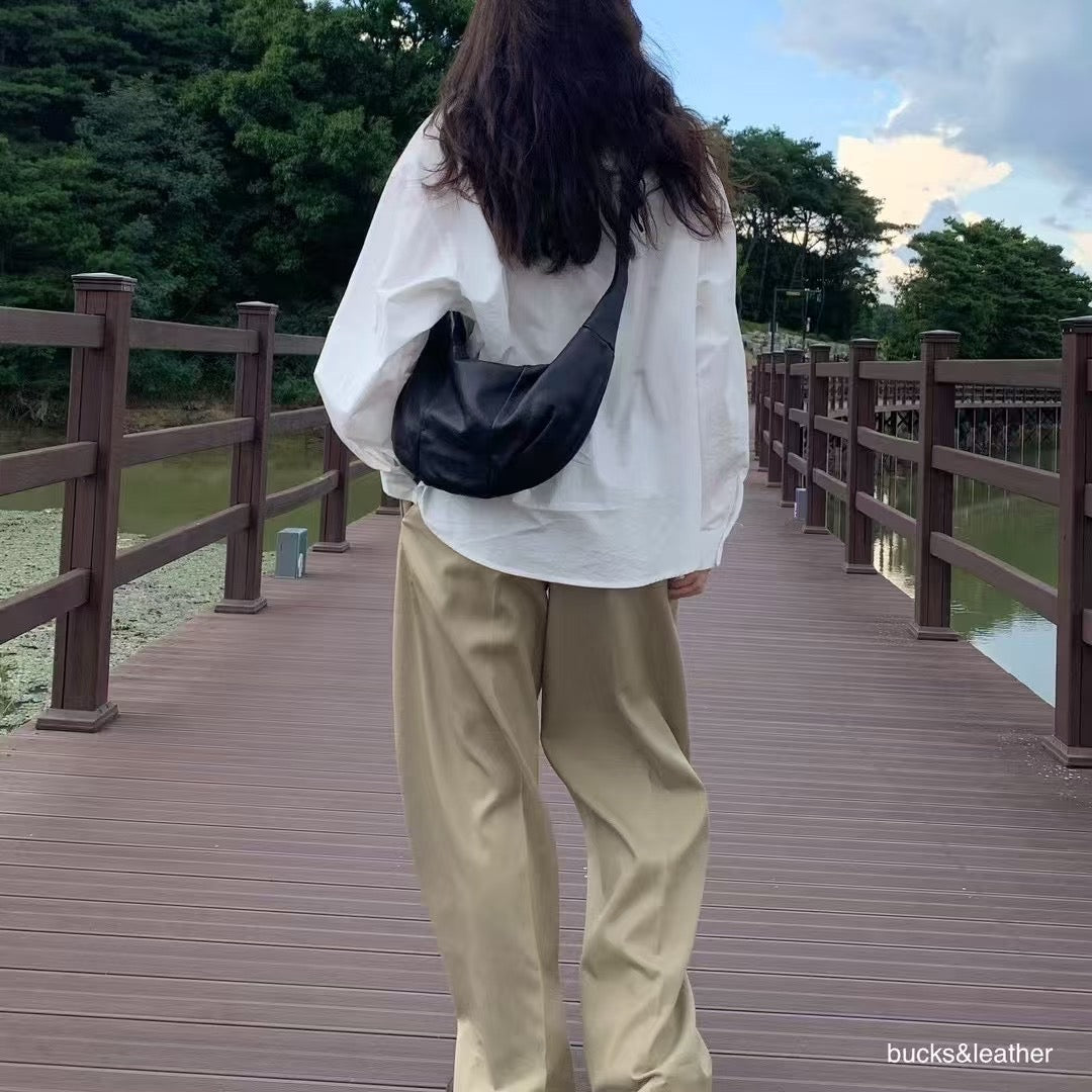 Korean APM Collection BUCKS&LEATHER Black Leather Bag (Instock)