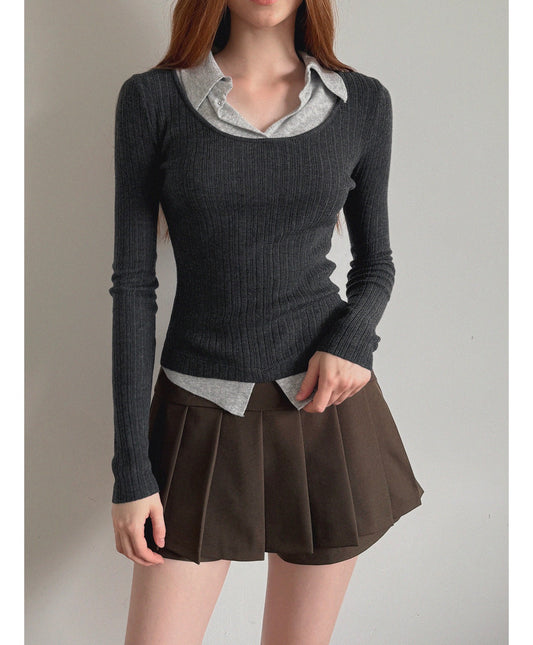 Korean Collection Fake 2Pcs Top CH (Instock)