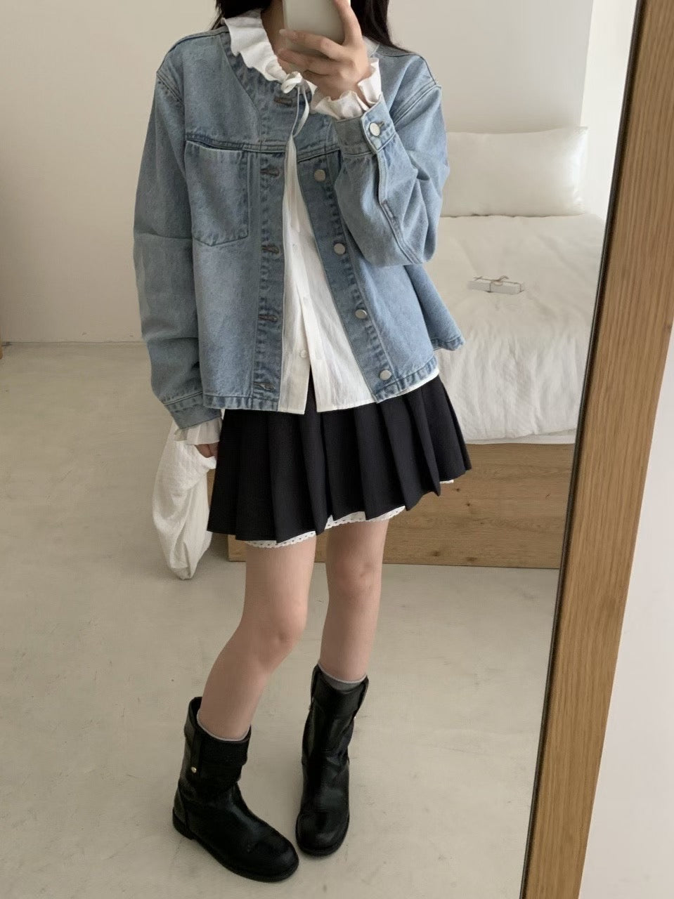 Kelly Designs Round Neck Denim Jacket (Instock)