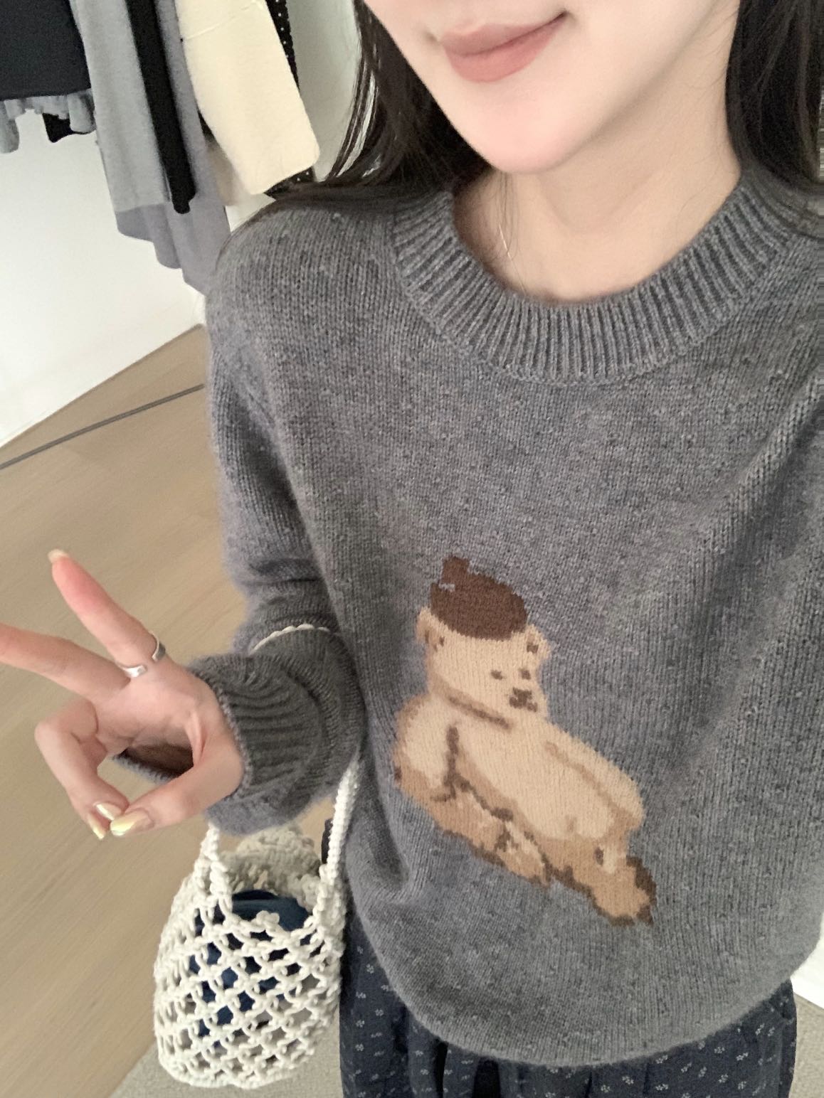 Kelly Designs Full Wool Teddy Bear Knit Sweater (3 Colors)- (Instock)