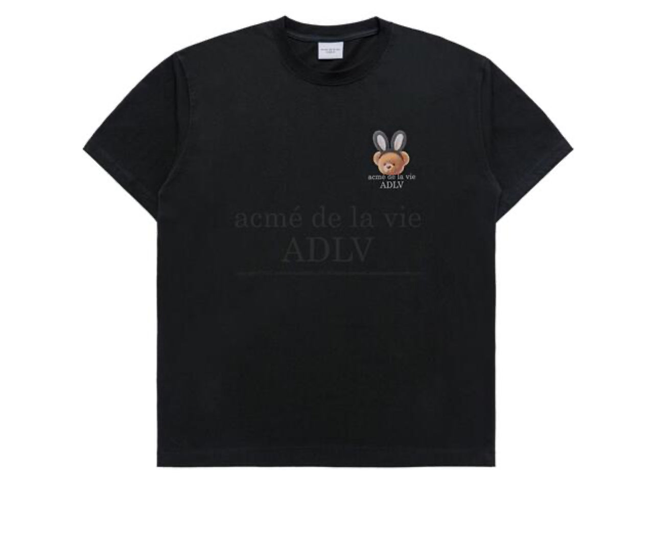 ADLV RABBIT BEAR DOLL LOGO SHORT SLEEVE T-SHIRT Black (Instock)