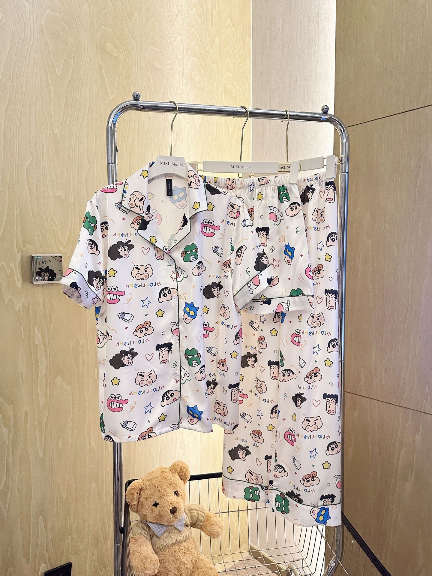Kelly Designs Shinchan Pajama Set β Short Sleeve & Long/Short Pants 3pcs Set (Instock)
