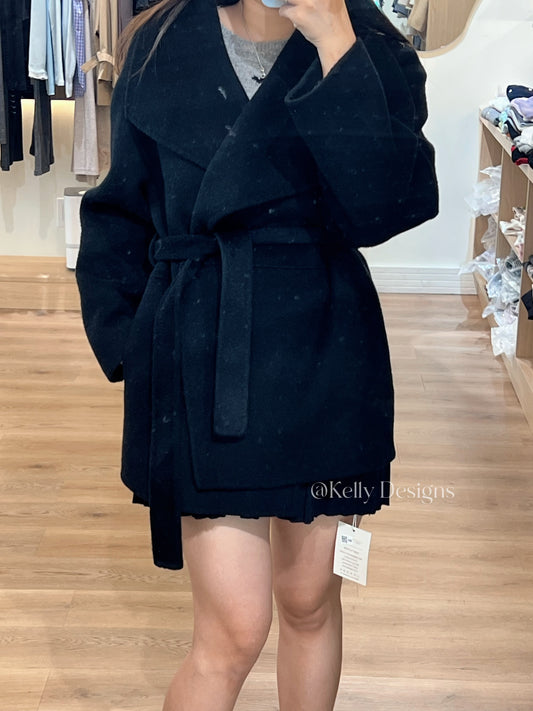 Kelly Designs Wool&Bactrian Camel Black Coat (Instock)