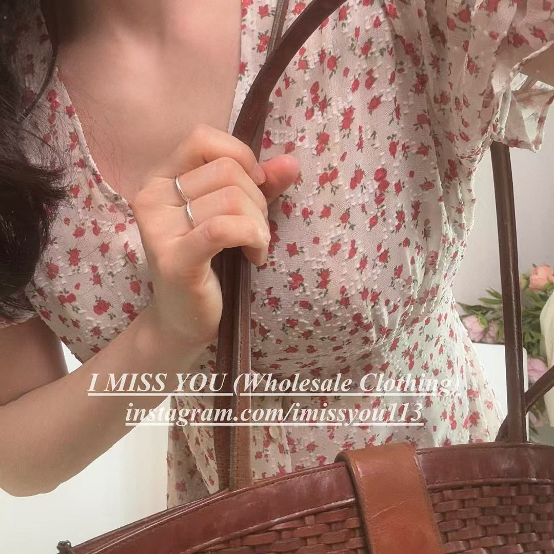 Korean APM Collection I Miss You Red Flower Dress (Instock)