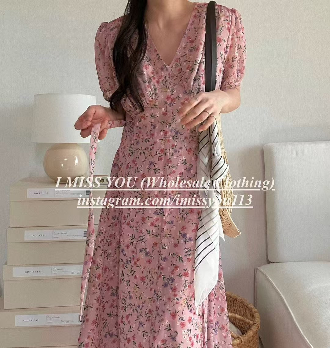 Korean APM Collection I Miss You Pink Flower Dress (Instock)