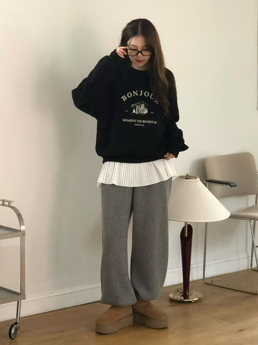 Korean APM Collection Layer Napping Sweater - 2Colors (Instock)