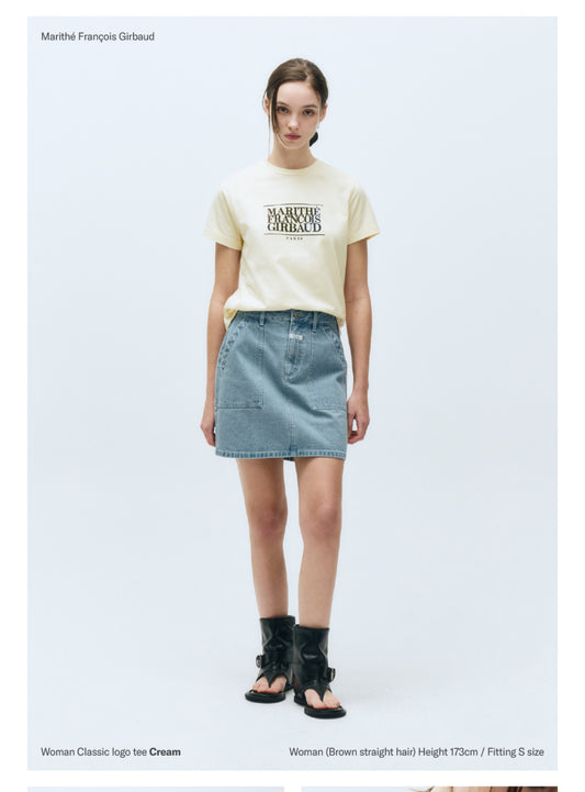 Marithe W CLASSIC LOGO TEE Light Beige(Instock)