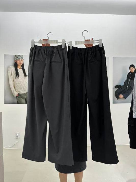 Korean APM Collection Two Colors Suit Pants - Half Elastic Designs (Instock)