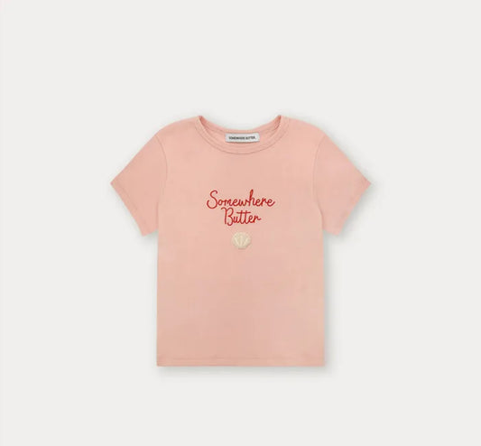 Korean Brand Boucle Shell Logo Top-Pink (Instock)