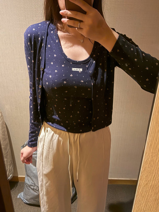 Korean APM Collection Tank Top & Cardigan Set(Instock)