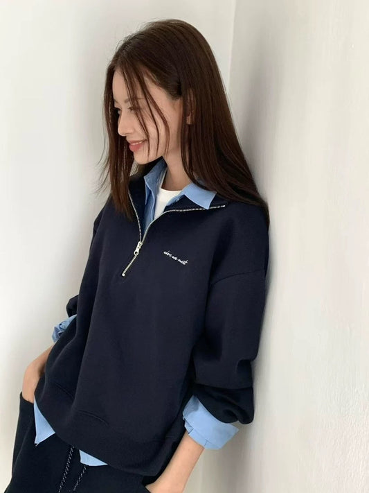 Korean APM Collection Half Zip Up Sweater-2 Colors (Instock)