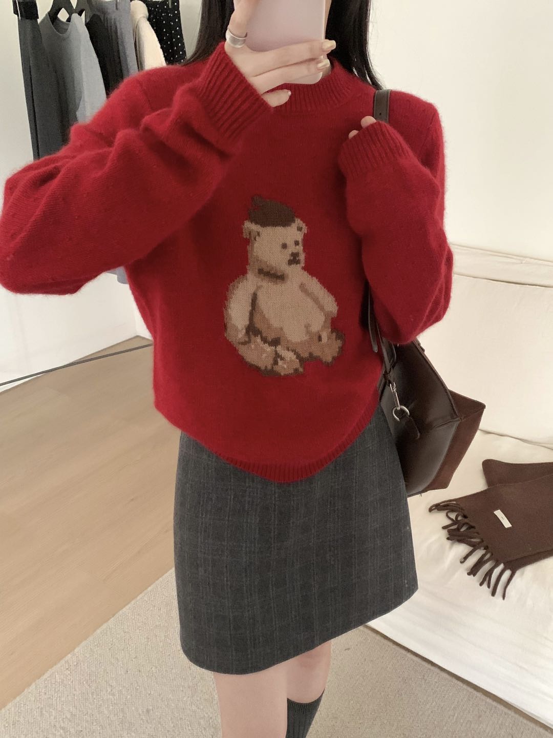 Kelly Designs Full Wool Teddy Bear Knit Sweater (3 Colors)- (Instock)
