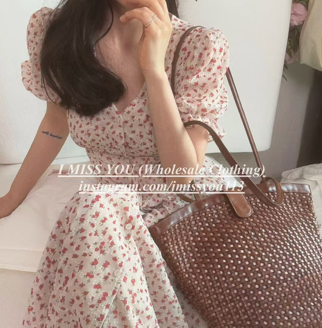 Korean APM Collection I Miss You Red Flower Dress (Instock)