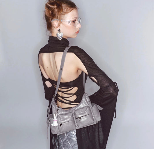 Korean Collection Samo Ondoh pocket mug bag M goat gray (Instock)