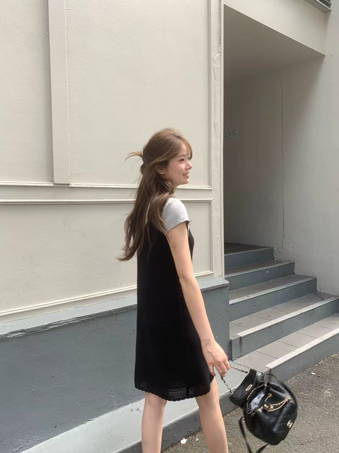 Korean APM Collection Ounce Two Colors Stripe Dress (Instock)