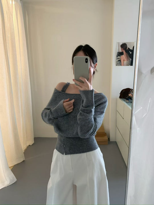 Kelly Designs Off Shoulder Gray Top (Instock)