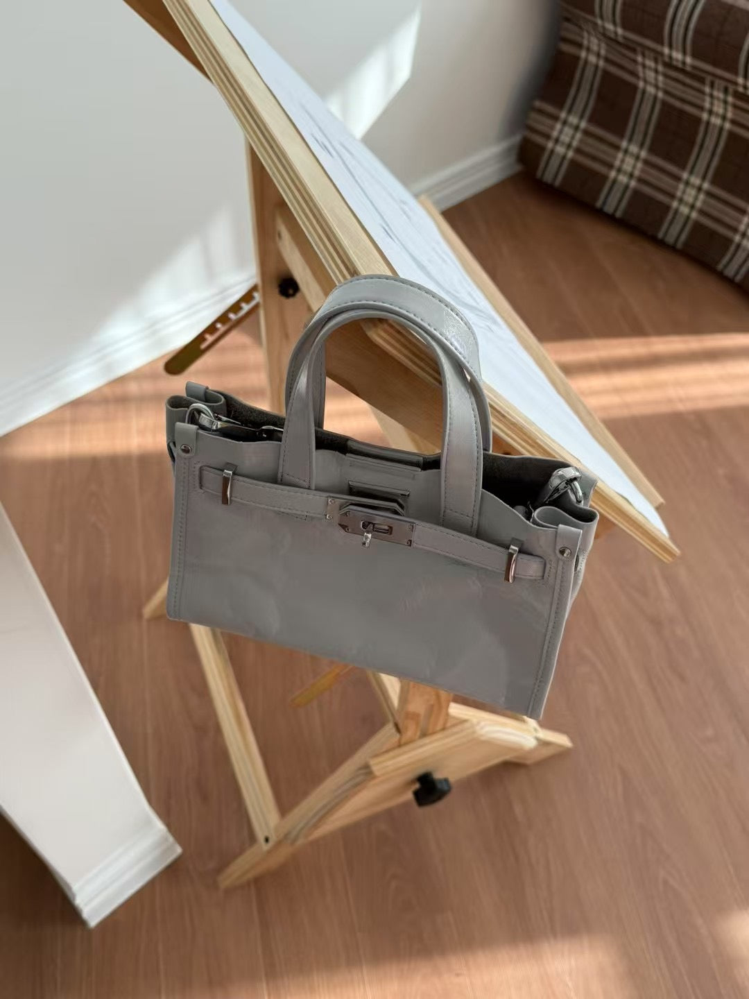 Korean APM Collection Leather Gray-Blue Bag (Instock)
