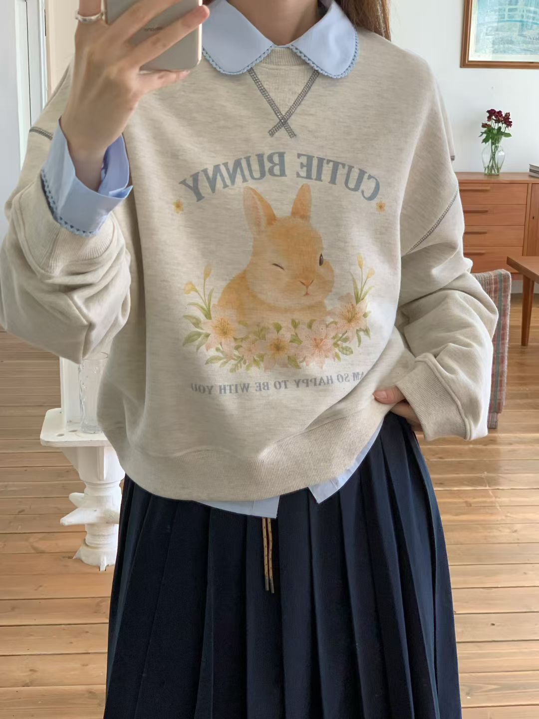 Korean APM Collection 2 Colors Bunnies Sweater (Instock)