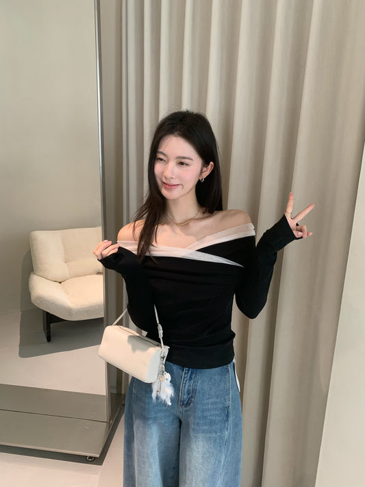 Kelly Designs Kelly Designs Fake 2pc Black Top (Instock)