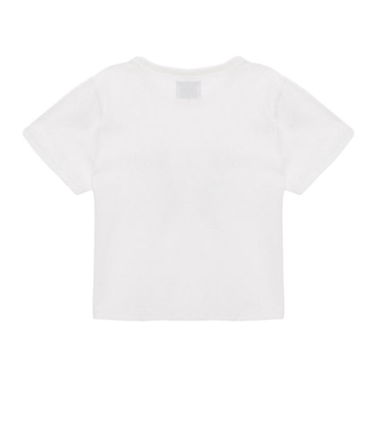 Matin Kim Logo Crop Top In White (Preorder)