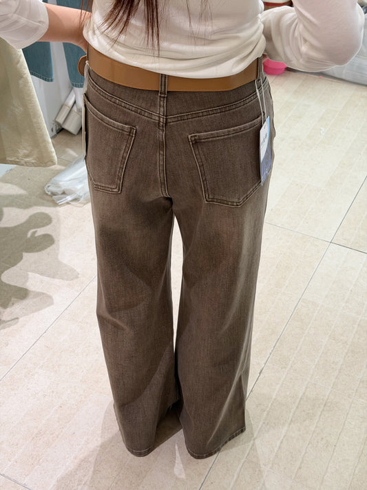 Kelly Designs Brown Straight-Leg Jeans With Belt (Instock)