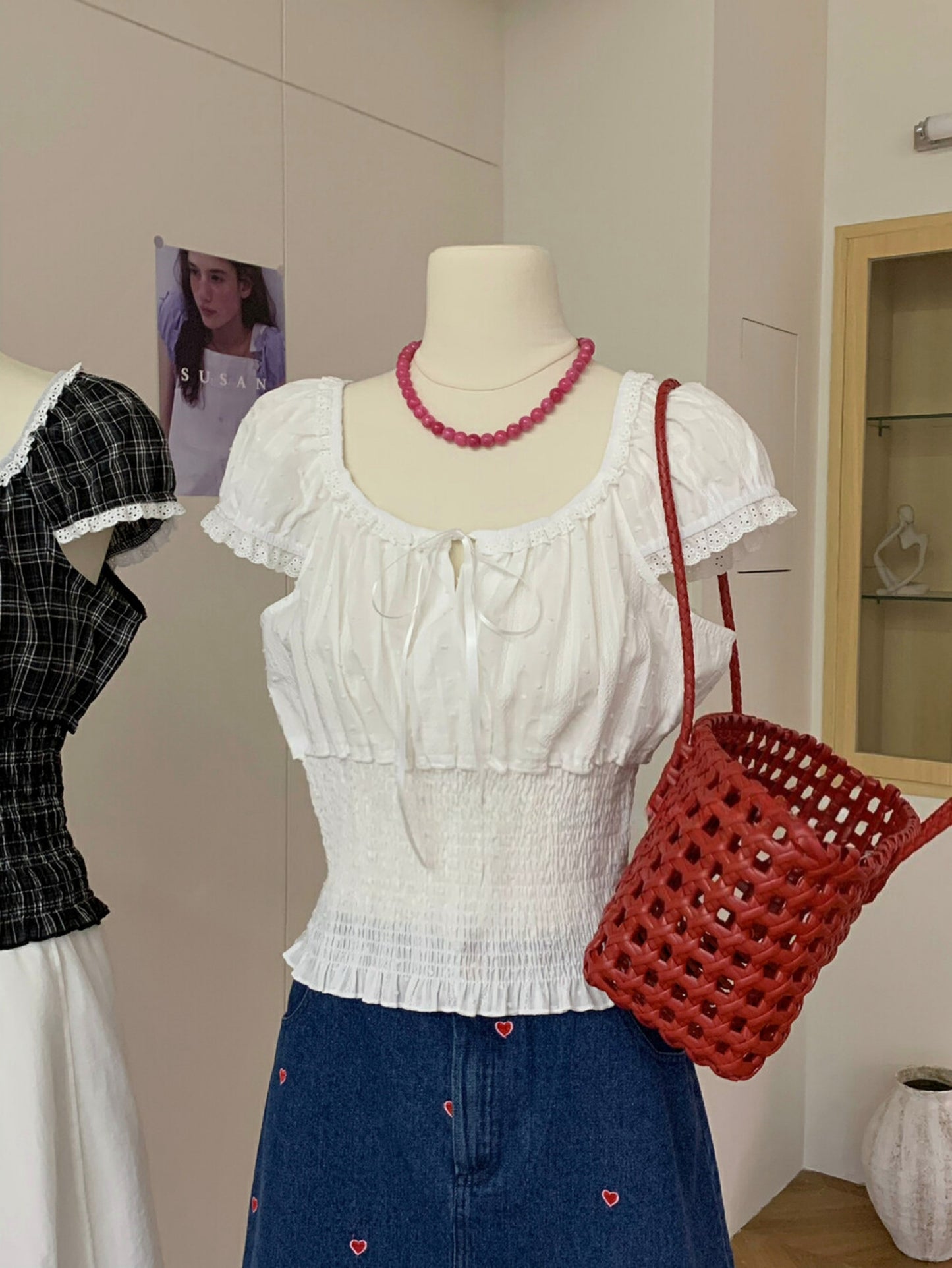 Kelly Designs U Neck White Blouse (Instock)