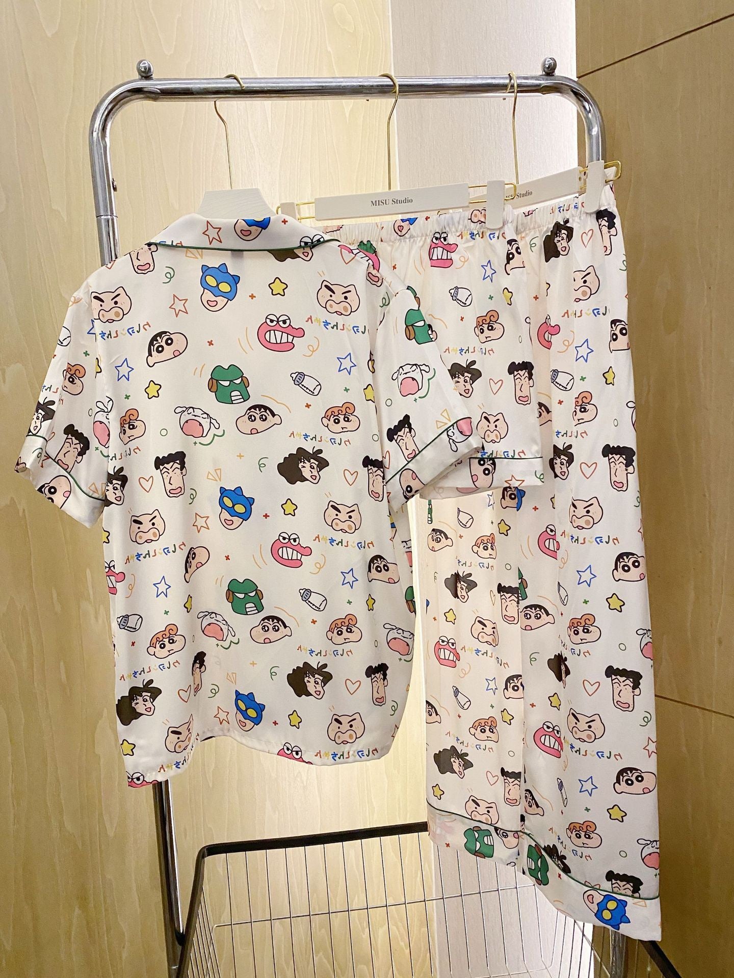 Kelly Designs Shinchan Pajama Set β Short Sleeve & Long/Short Pants 3pcs Set (Instock)