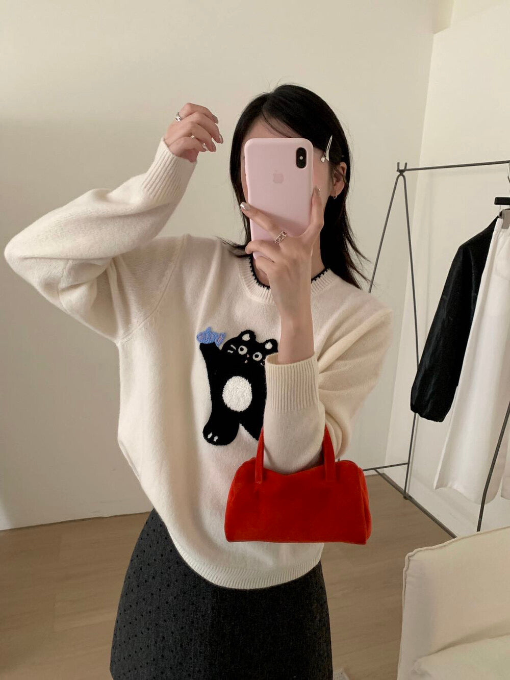 Kelly Designs 100% Wool Cat Knit Sweater (2 Colors) - (Instock)