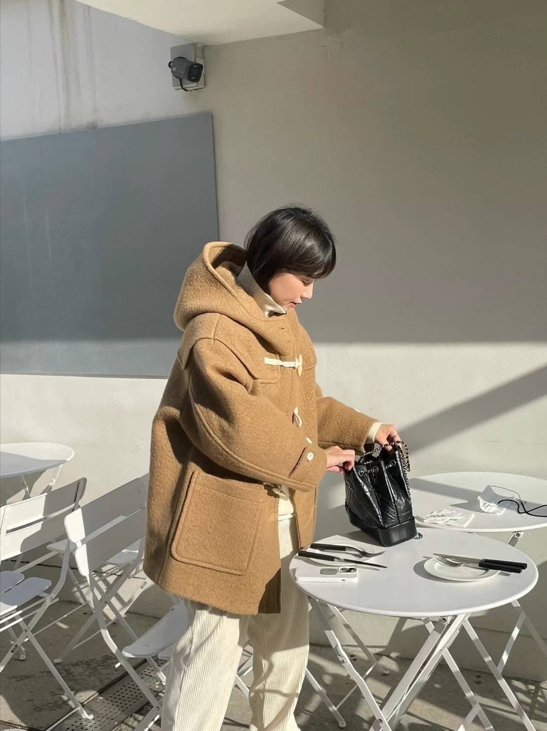 Korean APM Collection The Able Horn Buck Wool Brown Coat (Instock)