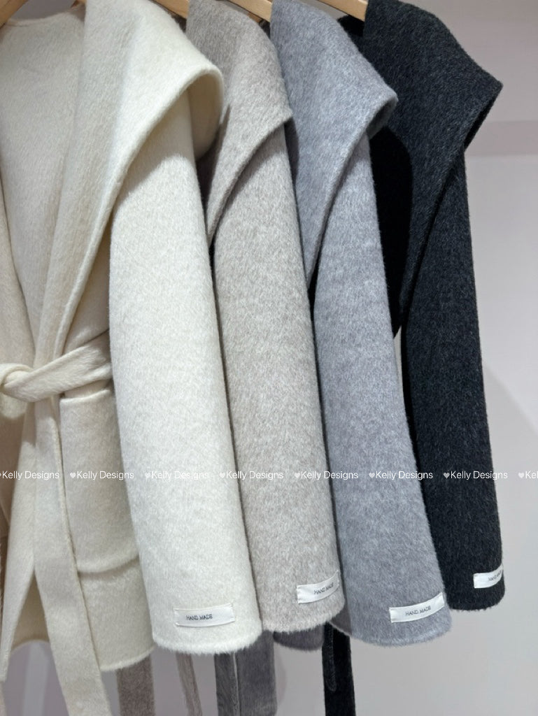 Kelly Designs short hooded wool coat (Instock)