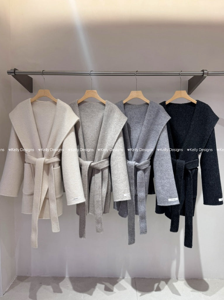 Kelly Designs short hooded wool coat (Instock)