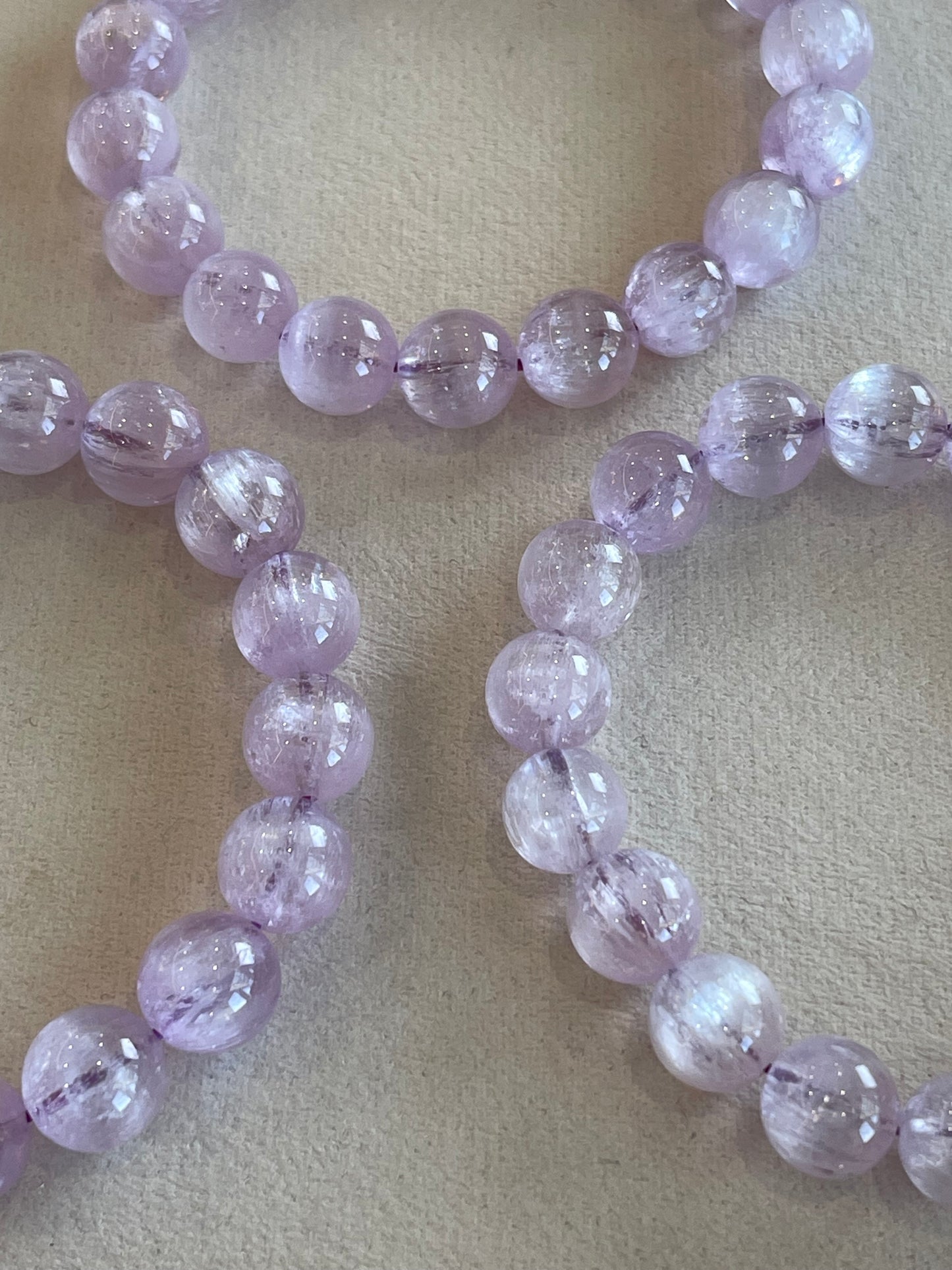 Kelly Designs Brushed Purple Kunzite Natural Crystal Bracelet (Instock)