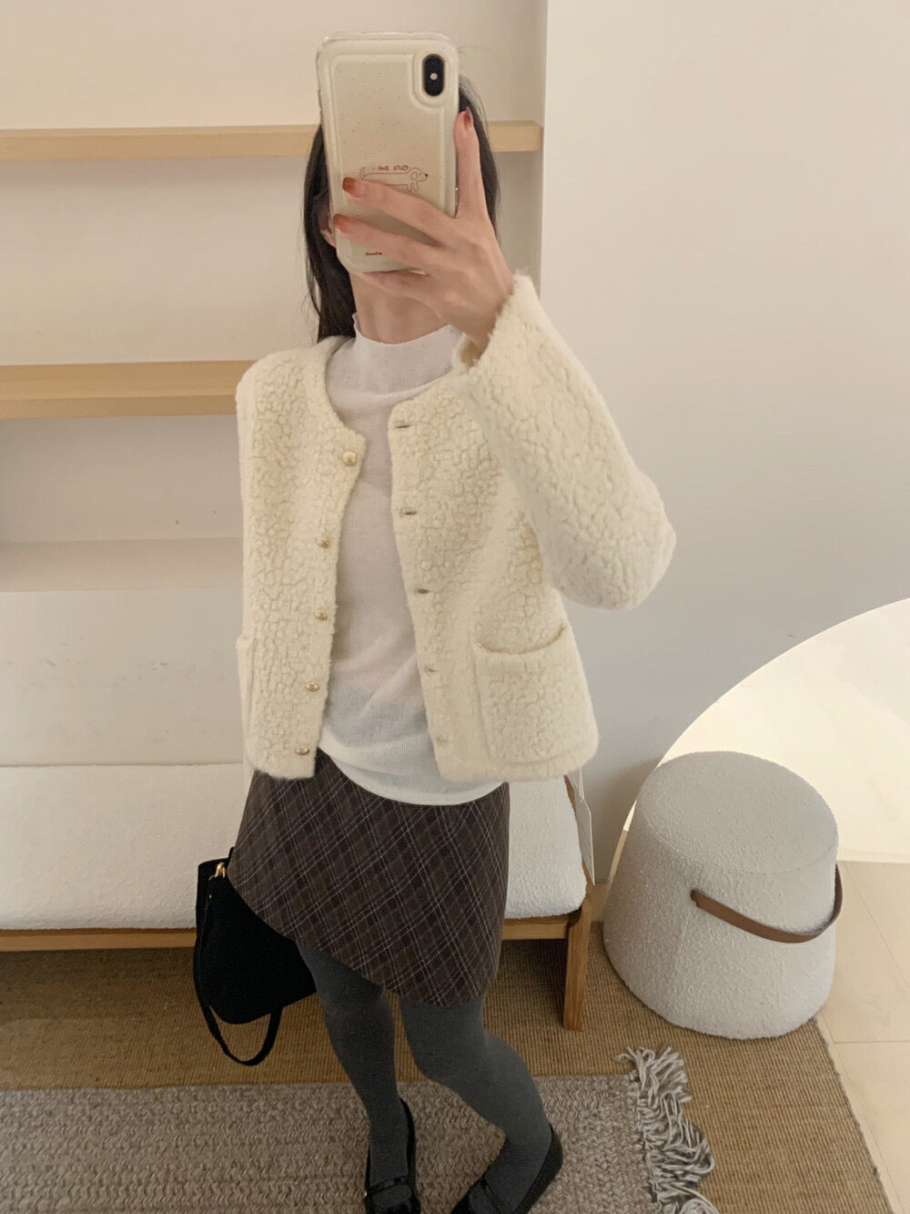 Kelly Designs Gold Buttons Wool Three Colors Cardigan (Instock)