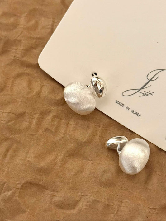 Kelly Designs Minimalist Matte Drop Silver Stud Earrings (Instock)