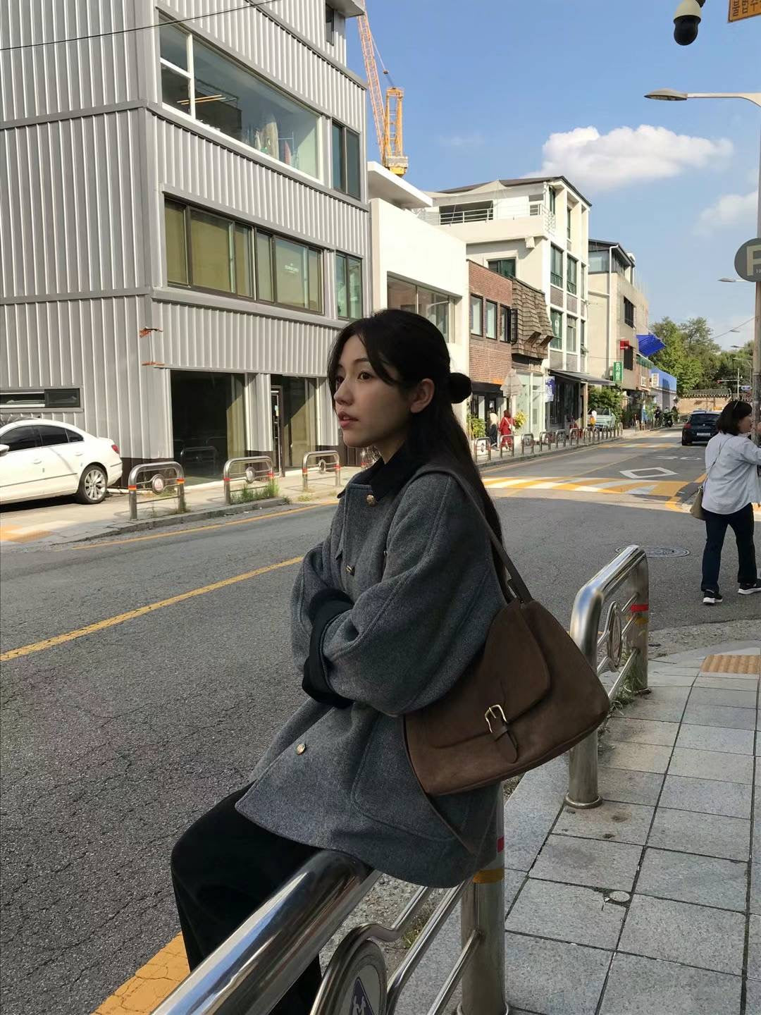 Korean APM Collection AGO Grey Wool Coat (Instock)