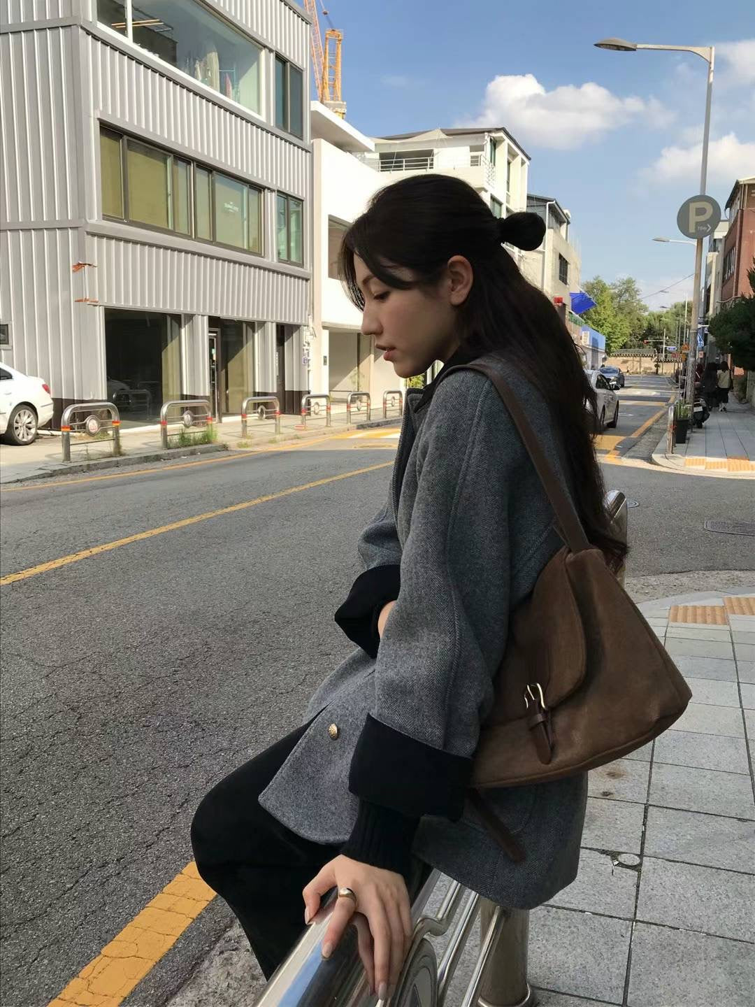 Korean APM Collection AGO Grey Wool Coat (Instock)
