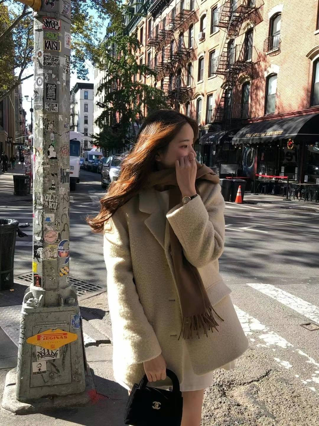 Korean APM Collection Ounce Cream Yellow Coat (Instock)
