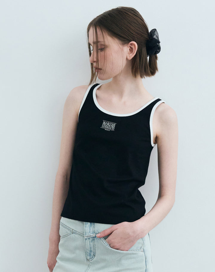 Marithe _ W CLASSIC LOGO SLEEVELESS black (Instock)