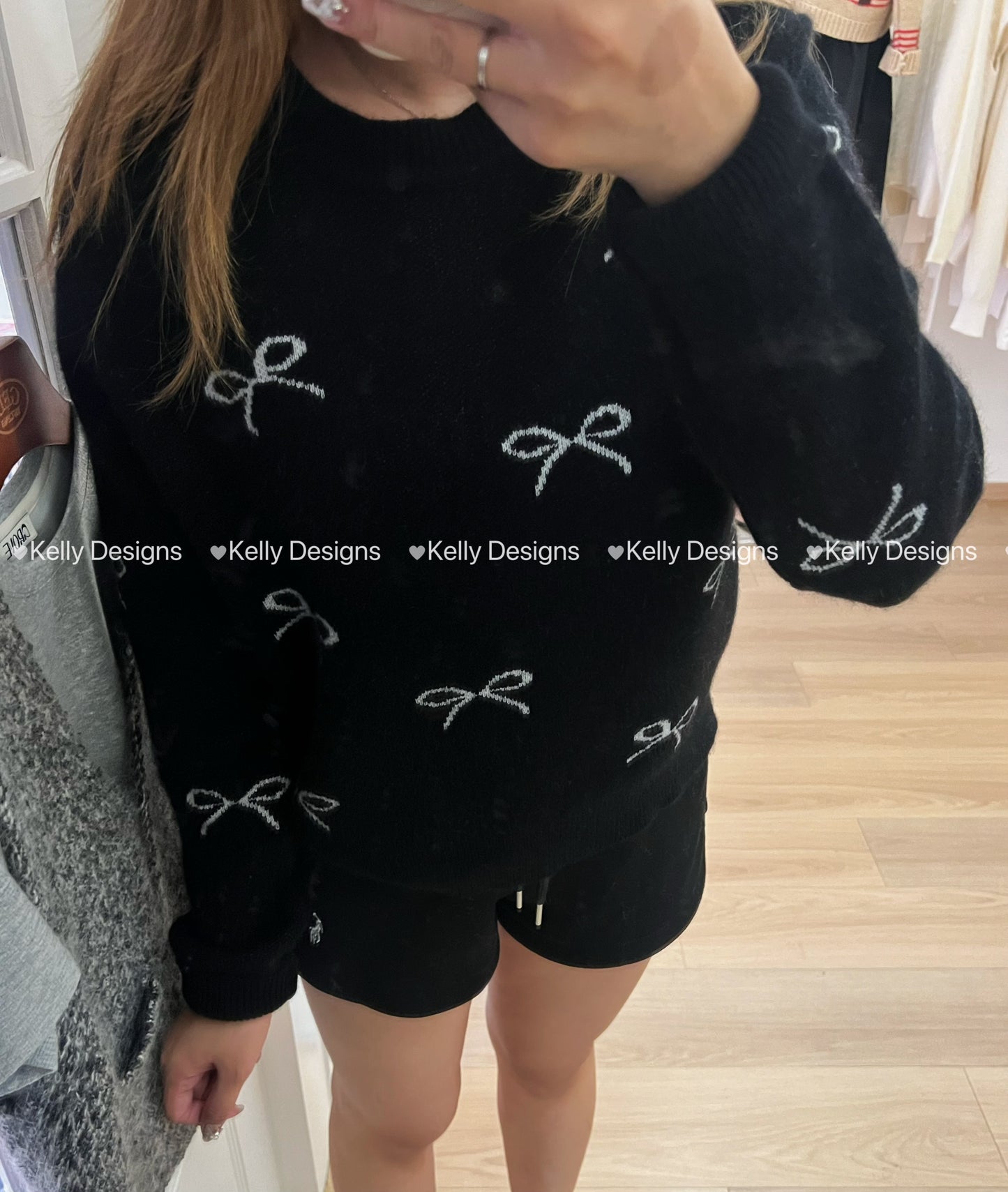 Korean Collection Ribbons Raccoon Thick Black Sweater (Instock)