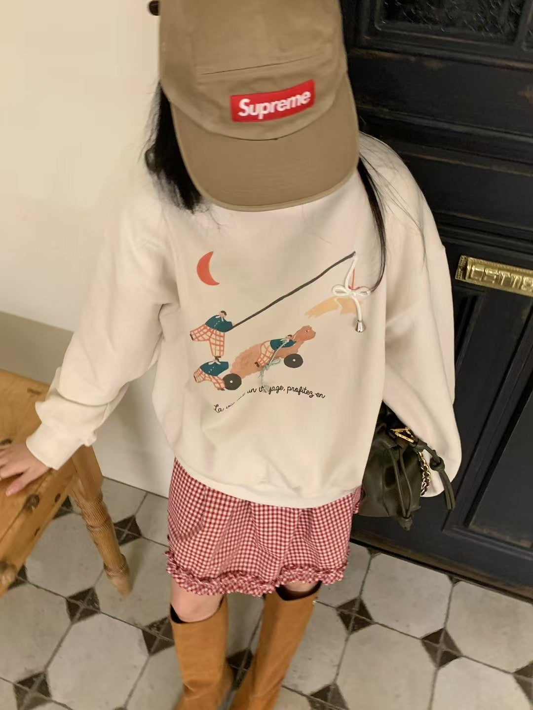 Korean APM Collection Cartoon Beige Spring Sweatshirt (Instock)