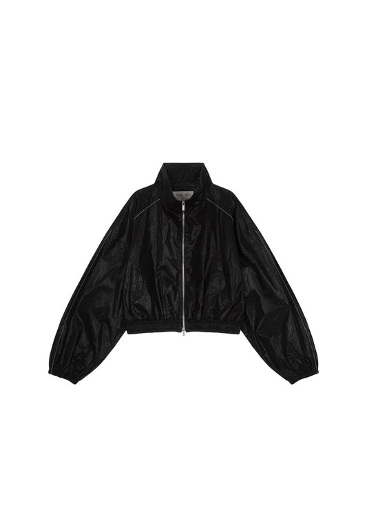 MATIN KIM MATIN COATING CROP BLOUSON IN BLACK (Instock)